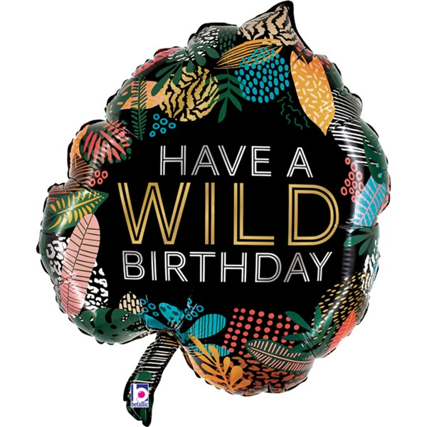 Grabo Wild Birthday Leaf 30" Foil Balloon