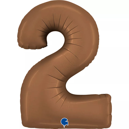Grabo Foil Balloon Satin Chocolate 40" Number 2