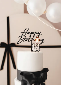 PartyDeco Party Candle Age 18 White 5.5cm