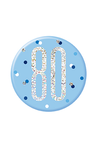 Unique Badge Blue Glitz Age 80 3