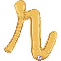 Grabo Foil Balloon Gold Script 14" Letter R