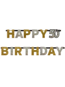 Amscan Letter Banner Age 50 Gold Celebration 2.13m