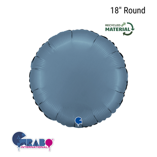 Grabo Foil Balloon Satin Blue Jeans Round 18"