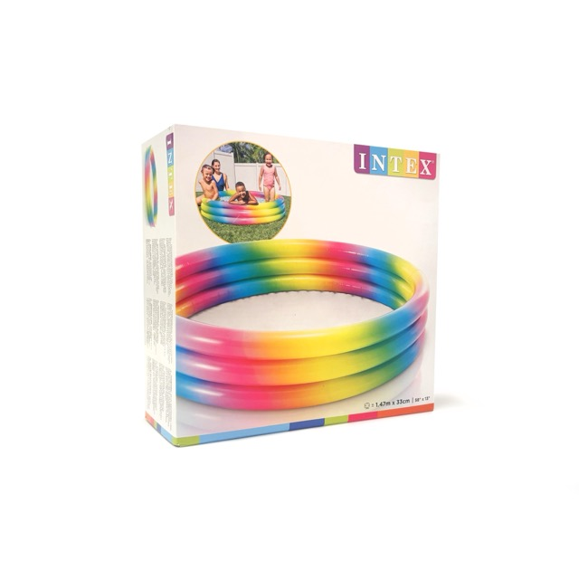 Kandy Toys Paddling Pool 3 Ring Rainbow 66