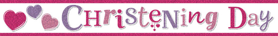 Tiger Feet 6 Pack Banner Christening Girl 2.6M