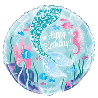 Unique Birthday Mermaid 18" Foil Balloon