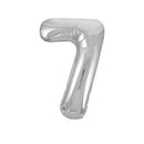 Unique Foil Balloon Silver 34" Number 7