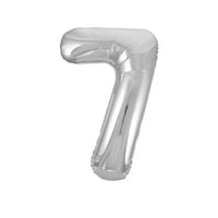 Unique Foil Balloon Silver 34" Number 7