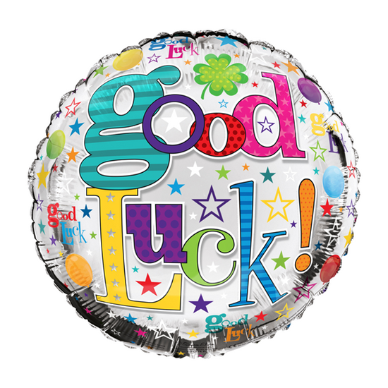 18" Good Luck Round Foil Balloon