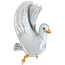 White 37" 3D Dove Foil Balloon