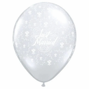 Qualatex Just Married Clear 5" Latex Balloon 100pk