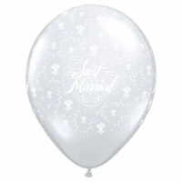 Qualatex Just Married Clear 5" Latex Balloon 100pk