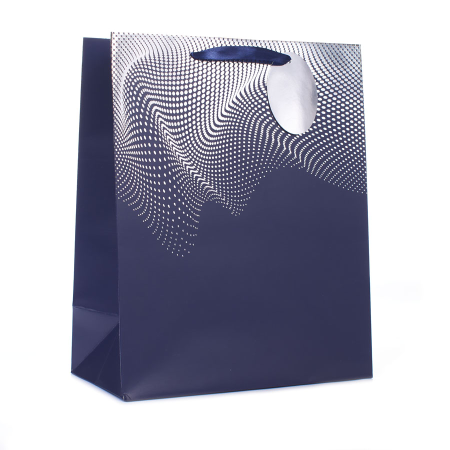 Tiger Feet Gift Bag Navy Swirl Medium 6pk