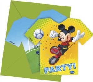 Unique Mickey Mouse Football Invites 6pk
