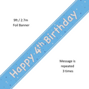 Unique Banner Blue Glitz Age 4 9ft