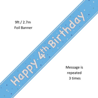 Unique Banner Blue Glitz Age 4 9ft