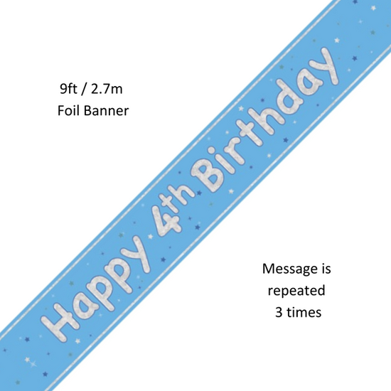 Unique Banner Blue Glitz Age 4 9ft