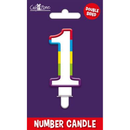 Giftzone Party Candle Number 1 Glitter Rainbow