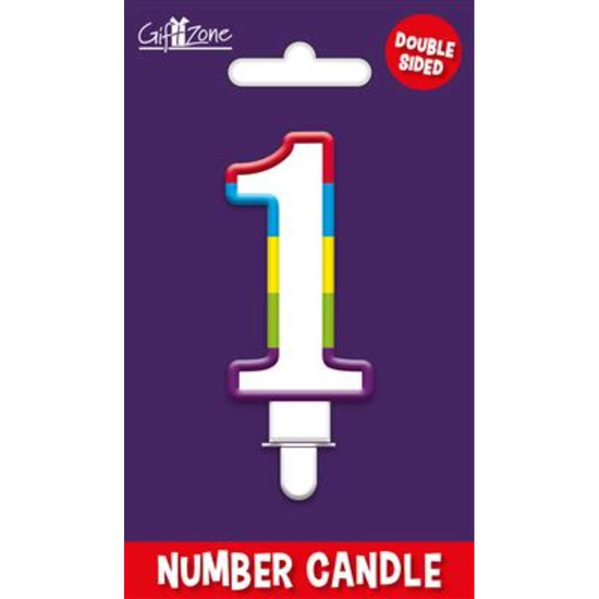 Giftzone Party Candle Number 1 Glitter Rainbow