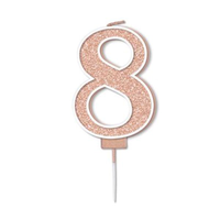 Oaktree Party Candle Number 8 Rose Gold 7.5cm