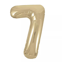 Unique Foil Balloon White Gold 34" Number 7