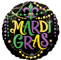 Anagram Foil Balloon Mardi Gras Glitter Beads 18