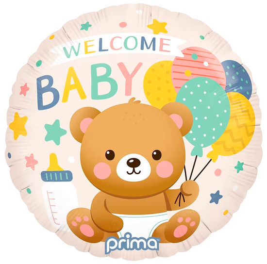 Prima Foil Balloon Welcome Baby Bear 18
