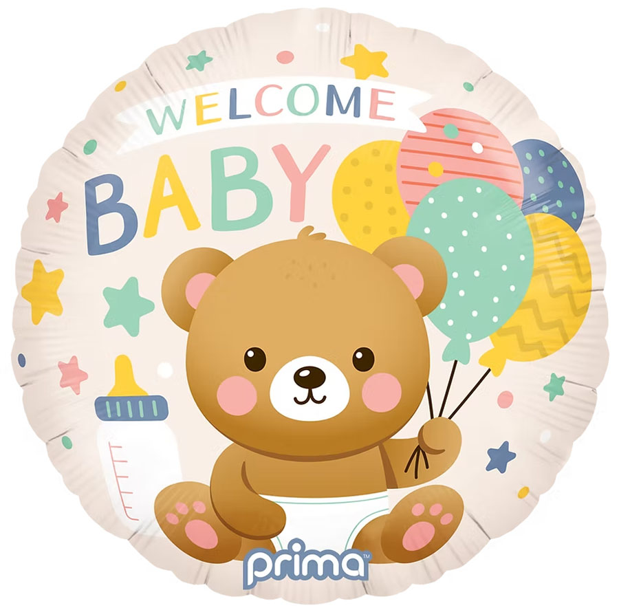 Prima Foil Balloon Welcome Baby Bear 18