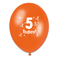 Tiger Feet Age 5 Birthday 10" Balloons 6x8pk