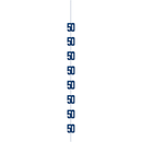 Blue 5ft hanging decor banner for 50th birthday celebration, festive party decoration by Unique.