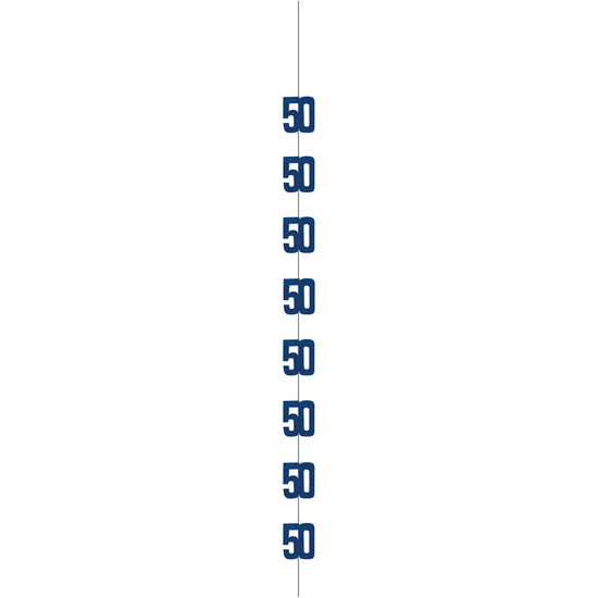 5ft Hanging D cor Age 50 Glitz Blue