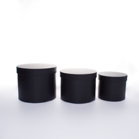 Hat Box Black 3pc L-6x7.5"/M-5.5x7"/S-4.5x5.5