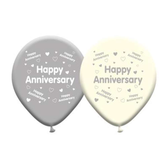 8pk Latex Balloons Happy Anniversary