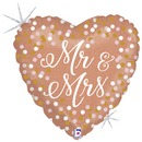 Rose Gold Mr & Mrs 18" Heart Foil Balloon