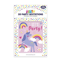 20pk Party Invites Unicorn BD