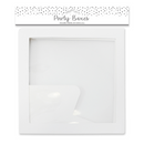 Set of four clear Eurowrap Limited gift boxes for parties, shown stacked with lids open, ready for packaging presents or party favors.