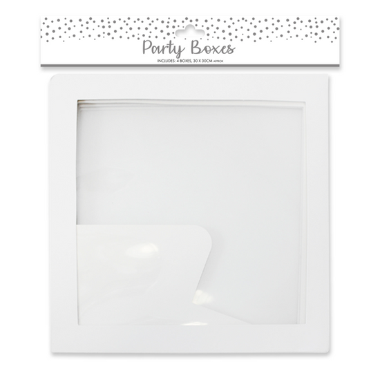 Party Boxes Clear 4pk (Boxes Included Only)