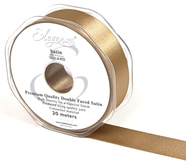 Eleganza Satin Ribbon Mocha 25mm x 20m