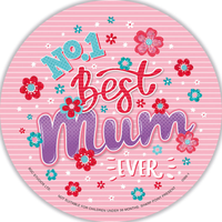 6pk Big Badges Birthday No.1 Mum