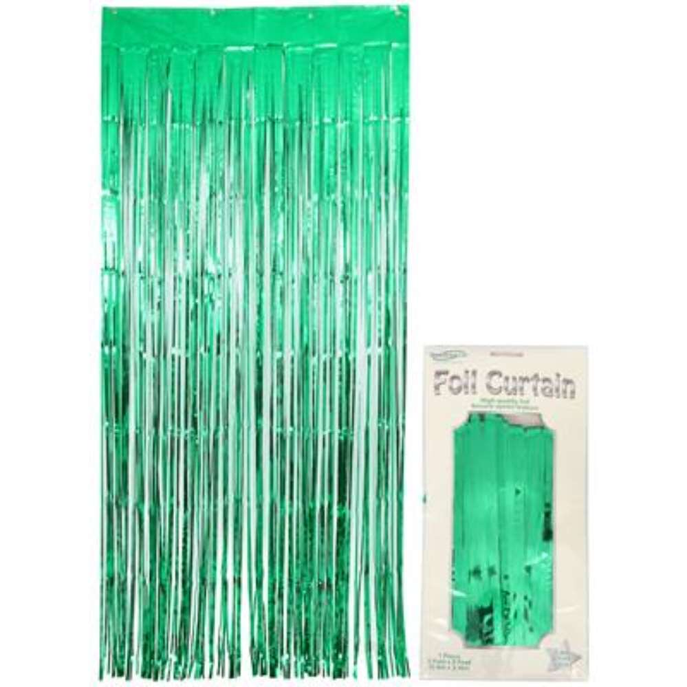 Door Curtain Foil 90cm x 2.4m Metallic Green