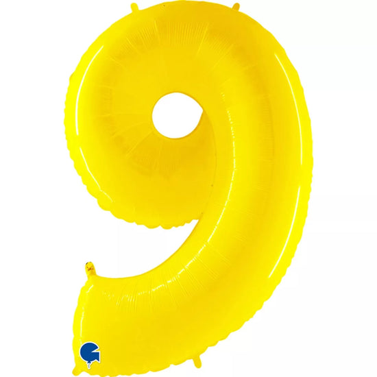 Grabo Foil Balloon Yellow Fluo 40" Number 9