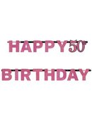 Amscan Letter Banner Age 50 Pink Celebration 2.13m