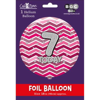 Age 7 Pink 18" Foil Balloon
