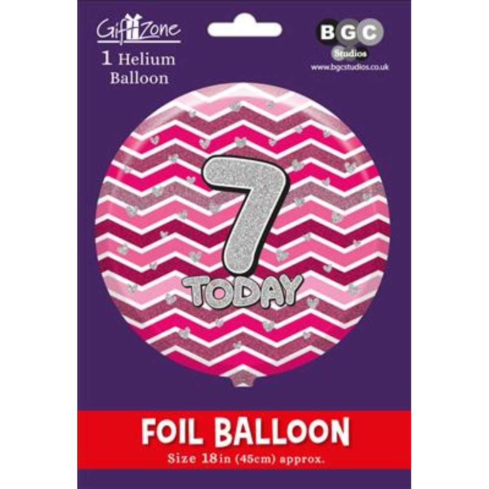 Age 7 Pink 18" Foil Balloon