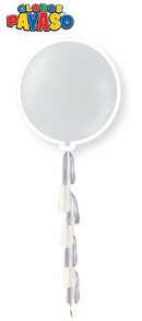 Silver Tassel Tail 3ft Latex Balloon Pack