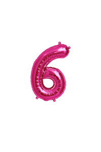 Northstar Foil Balloon Magenta 16" Number 6