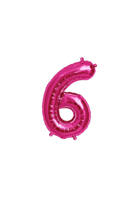 Northstar Foil Balloon Magenta 16" Number 6