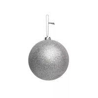 Glitter Shatterproof Bauble Silver 15cm