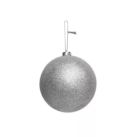 Glitter Shatterproof Bauble Silver 15cm