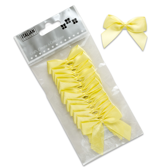 Italian Options 12 Pack Ribbon Bows Lemon 5cm